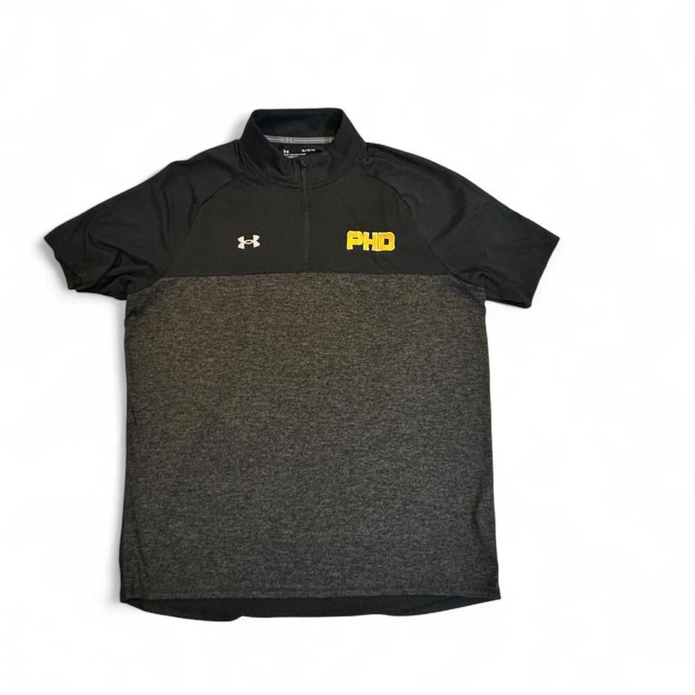 Under-armour Men's Black and Grey T-shirt
